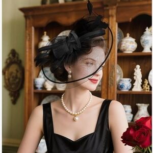 NEW! Beautiful Classic Black Kentucky Derby Hat